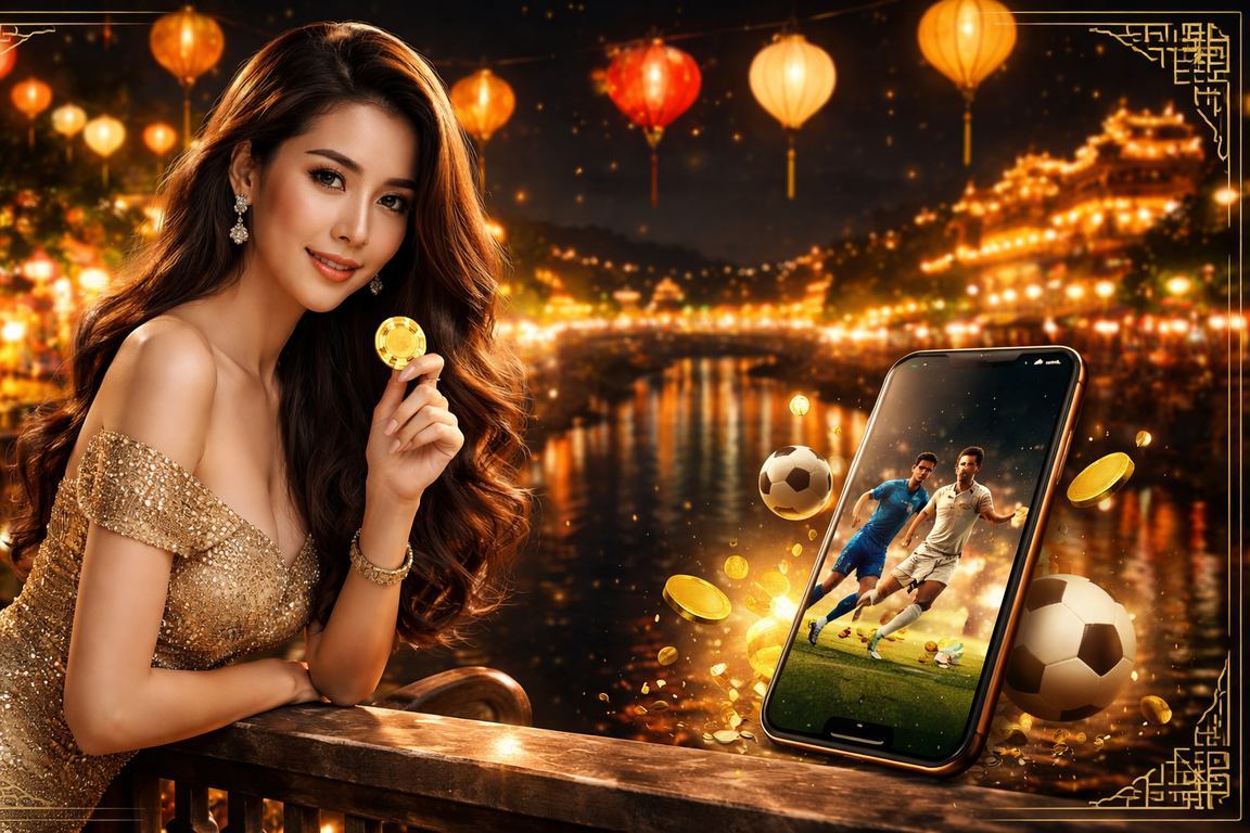 Người hâm mộ bóng đá tại chợ đêm Huế theo dõi trận đấu V.League và đặt kèo trực tuyến qua điện thoại