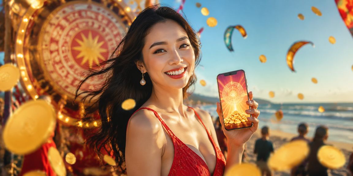 Du khách tại Mũi Né dùng điện thoại tham gia festival casino và nhận voucher z168