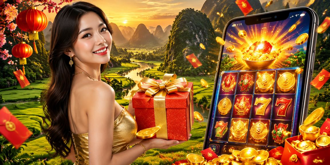 Người dùng tại Ninh Bình chơi slot game trên điện thoại bên ánh đèn lồng trong đêm lễ hội