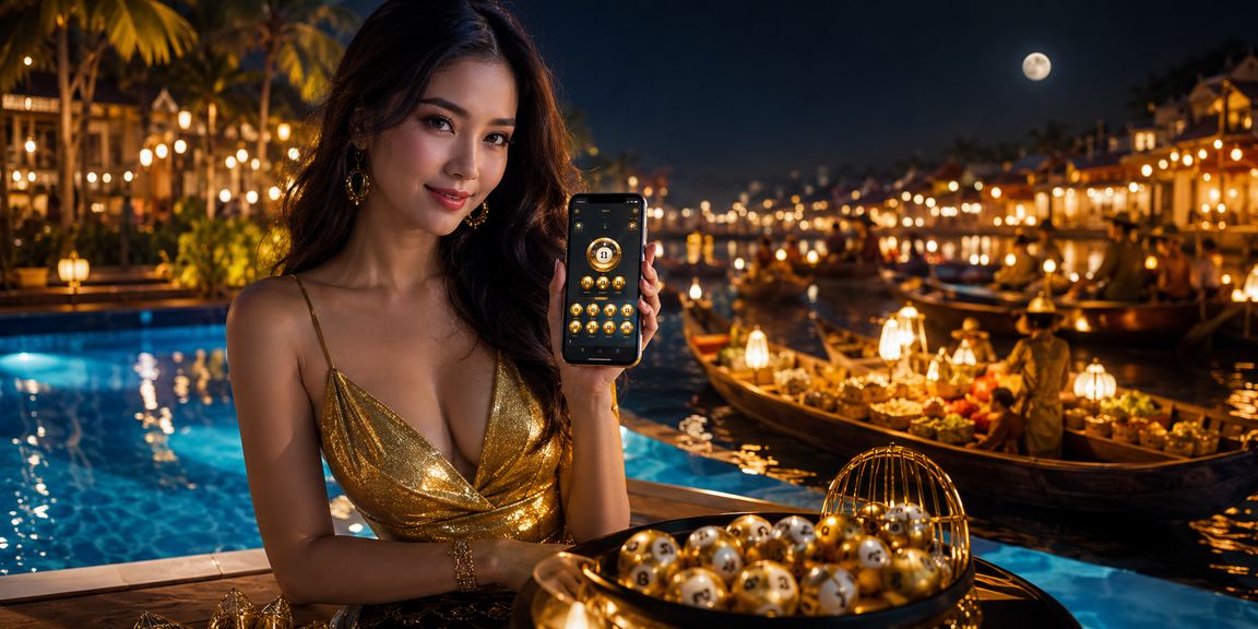 Người phụ nữ tại Phú Quốc cầm vé xổ số và điện thoại so sánh xổ số truyền thống với game số trực tuyến